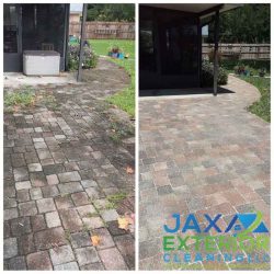 Paver walkway before and after