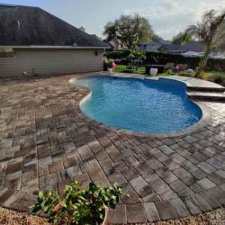backyard pool pavers before and after