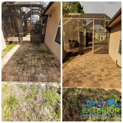 paver sealing on backyard patio before and after
