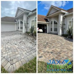 before and after paver sealing driveway